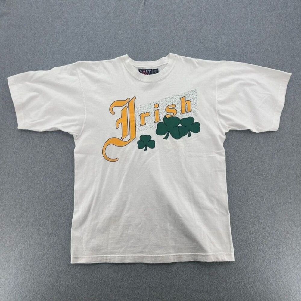 Vintage 90s Galt Sand Irish Shamrock Tee Large USA Made Single Stitch St Patrick